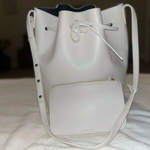 Mansur Gavriel White Shoulder Bag with Pouch